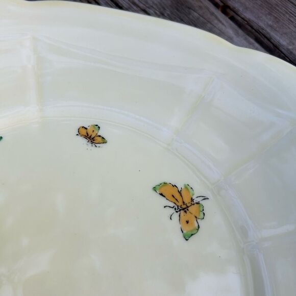 Crown Staffordshire Floral Cake Plate Serving Tray Bone China Gold Border 10" - Picture 12 of 16